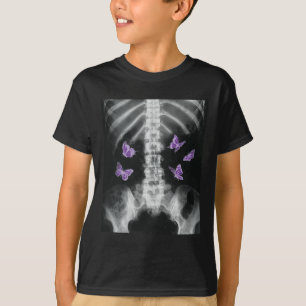 Egirl Xray Skeleton Pink Butterfly Harajuku Y2k Da T-Shirt