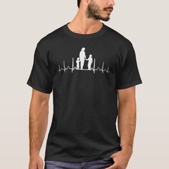 Egk Heartbeat And Pulse Of Mom With Two Sons T-Shirt (Front)