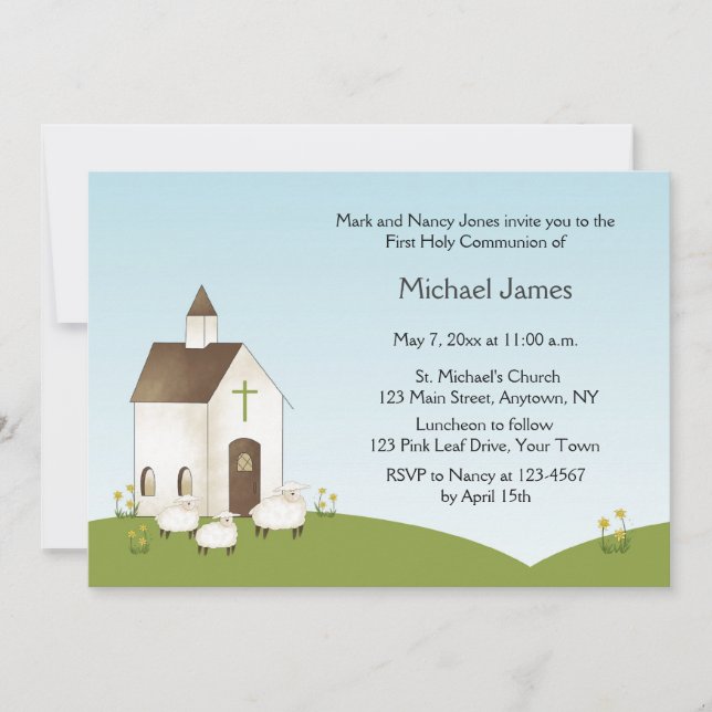 Église, Agneaux communion Invitation (Devant)