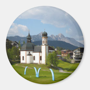 Église dans Seefeld, aimant rond de l'Autriche