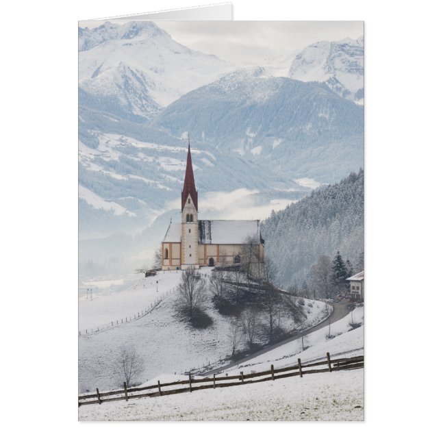 Église dans un paysage alpin d'hiver (Devant)