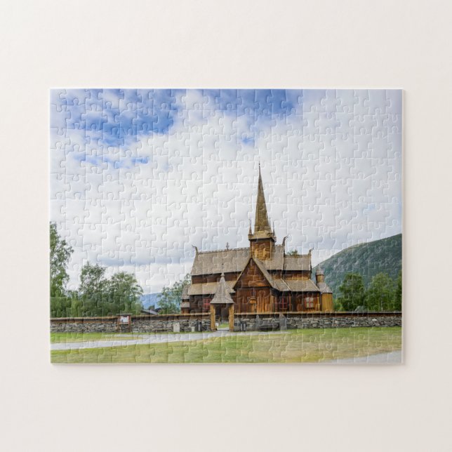 Église de barre dans Lom, puzzle de la Norvège (Horizontal)