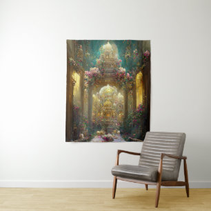 Église de fleurs de fantaisie - Tapisserie