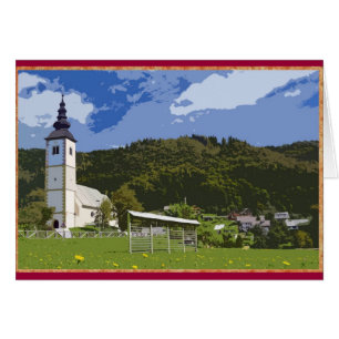 Eglise et ville de Jereka, Slovénie.