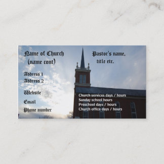 Église - modèle de carte de visite