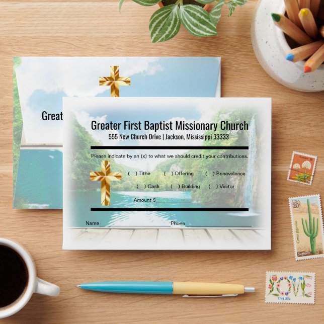 Église moderne Tithe Enveloppe Cascades (Desk)