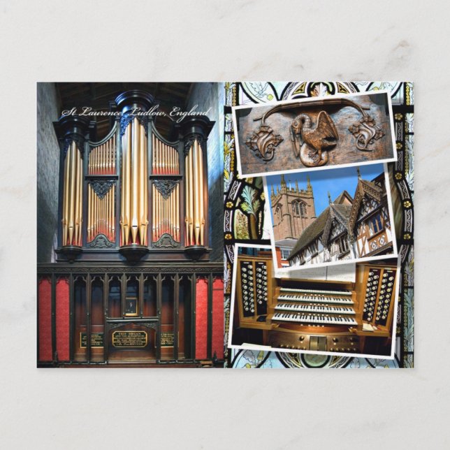 Église paroissiale, Ludlow, carte postale montage (Devant)