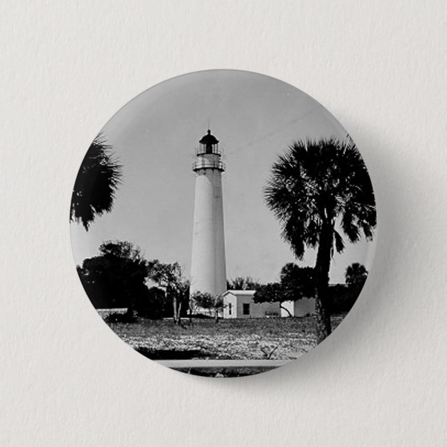 Egmont Key Lighthouse 2 Inch Round Button (Front)