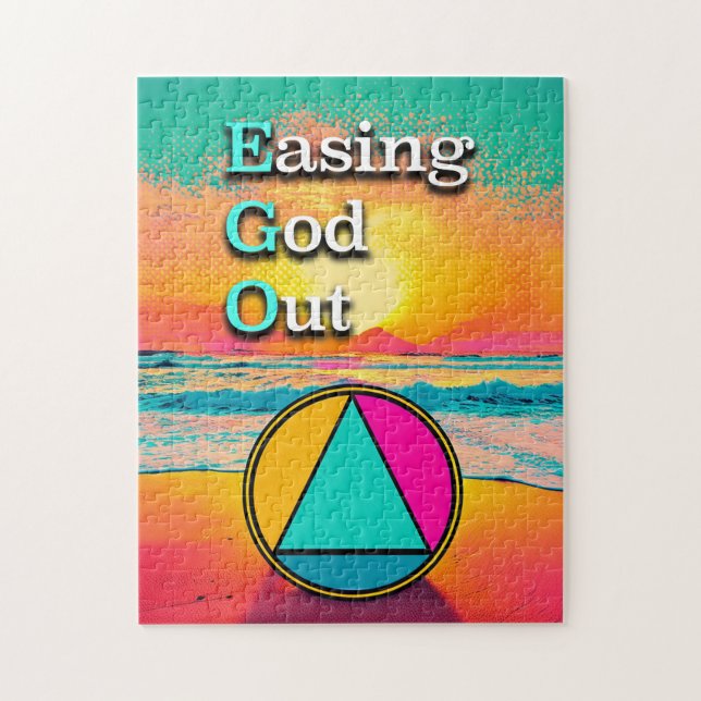 EGO Easing God Out Recovery Slogan Sunrise Jigsaw Puzzle (Vertical)