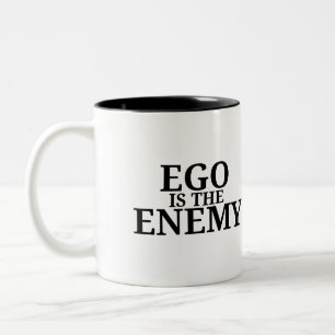 Ego Is The Enemy Minimalist Typewriter Two-Tone  Coffee Mug