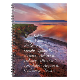 Ego Kill it Love value it Smile Keep it quote Notebook