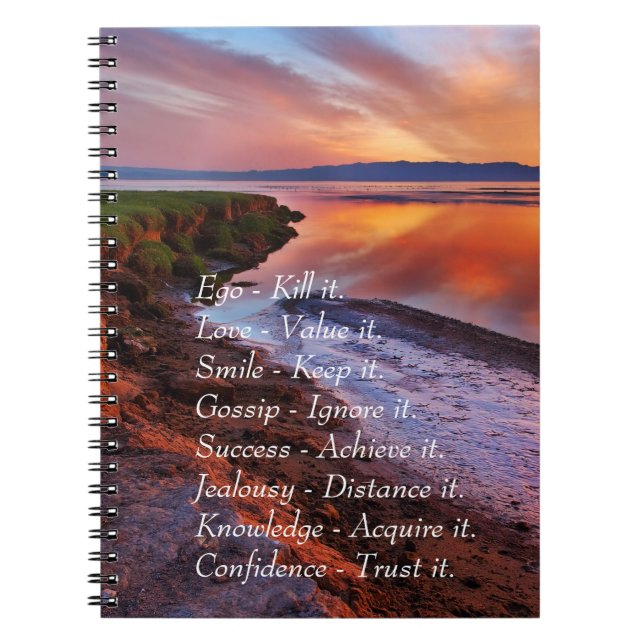 Ego Kill it Love value it Smile Keep it quote Notebook (Front)