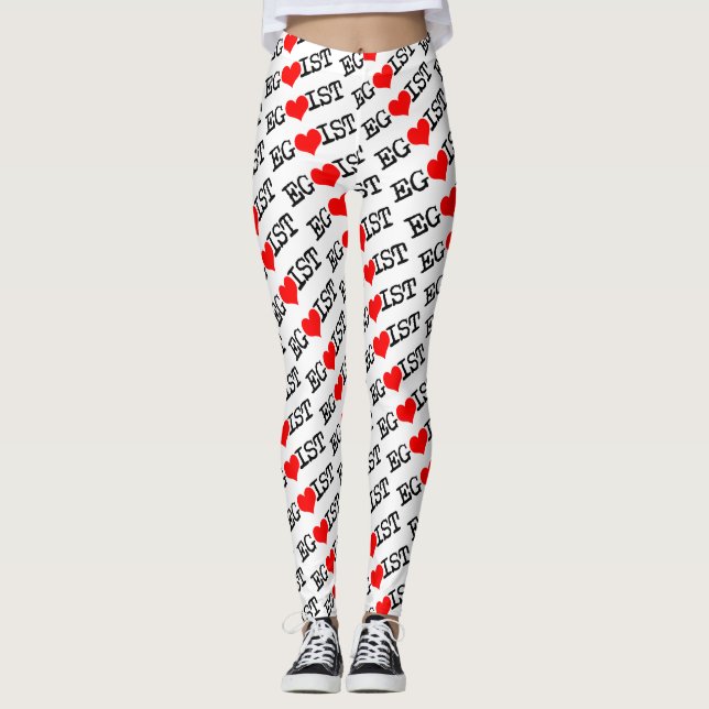 Egoist Red Heart Leggings (Front)