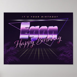Egon Nom Vorname lila retro Poster Geburtstag