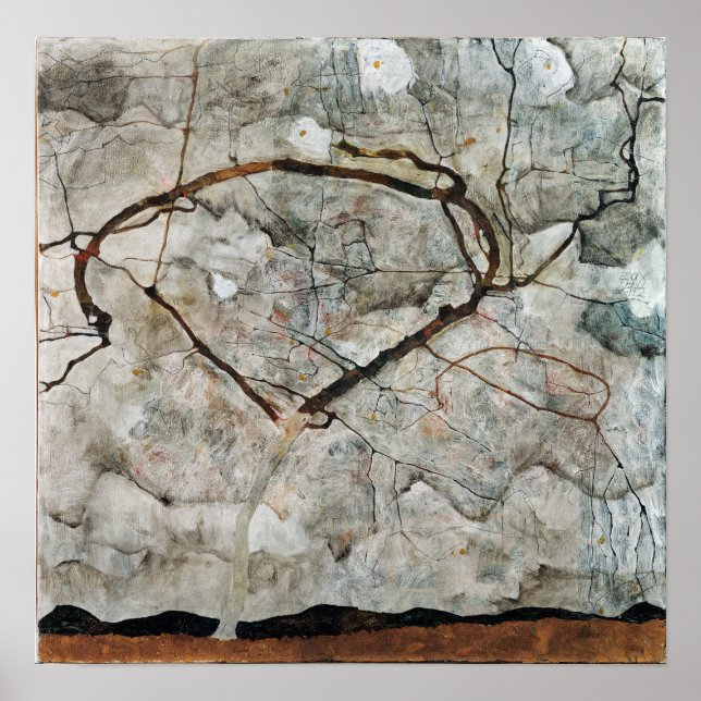 Egon Schiele Autumn Tree in Stirred Air Poster (Front)