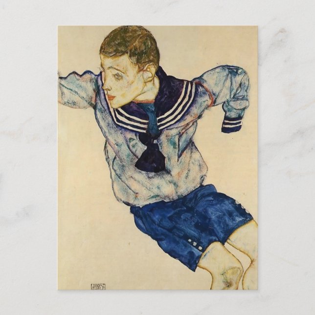 Egon Schiele- Boy in a Sailor Suit Postcard (Front)
