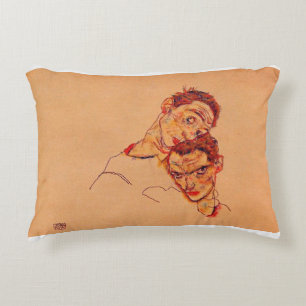 Egon Schiele - Double Self Portrait Accent Pillow