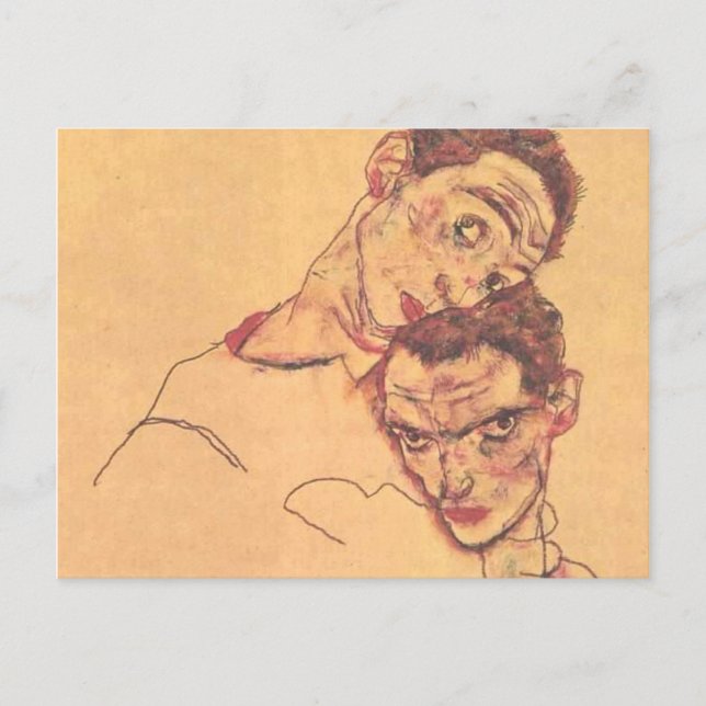 Egon Schiele - Double Self Portrait Postcard (Front)