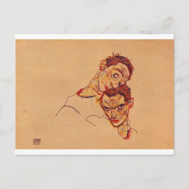 Egon Schiele - Double Self Portrait Postcard (Front)