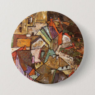 Egon Schiele - Edge Of Town 3 Inch Round Button