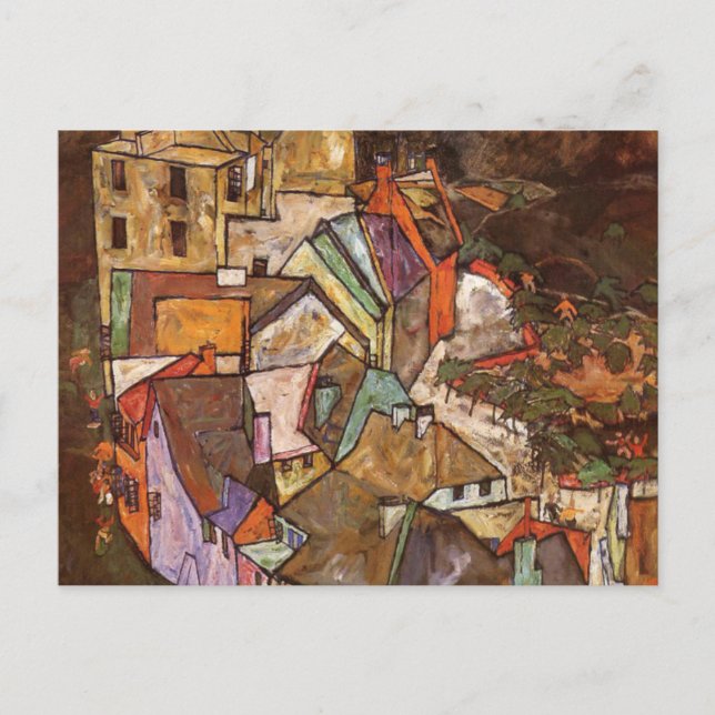 Egon Schiele - Edge Of Town Postcard (Front)
