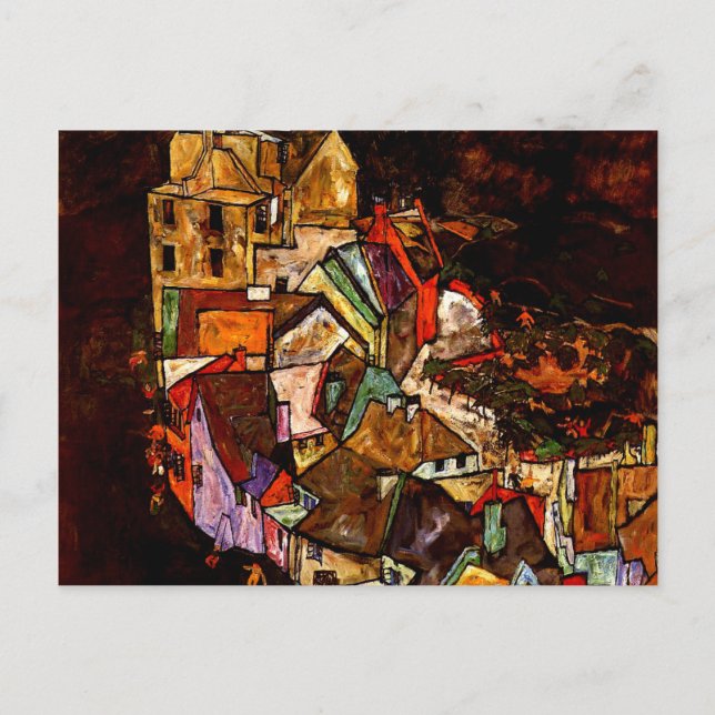Egon Schiele - Edge of Town Postcard (Front)