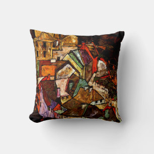 Egon Schiele - Edge of Town Throw Pillow
