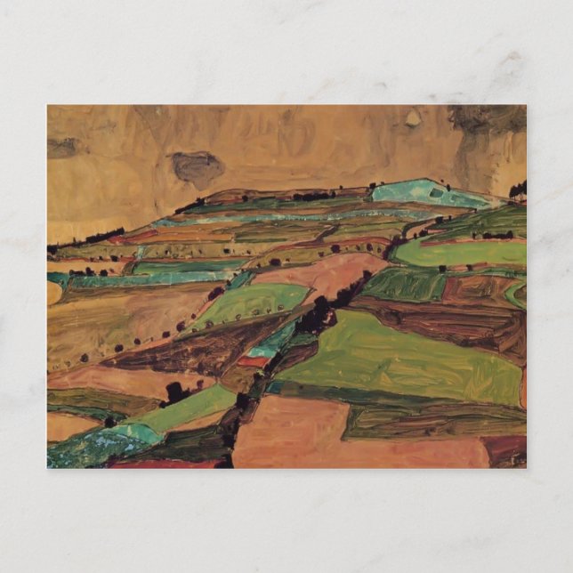 Egon Schiele- Field Landscape Postcard (Front)