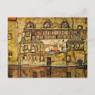 Egon Schiele - House Wall on the River Postcard