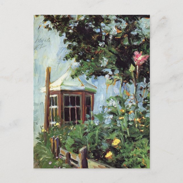 Egon Schiele-House with a Bay Window in the Garden Postcard (Front)