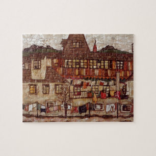 Egon Schiele- House with Drying Laundry Jigsaw Puzzle