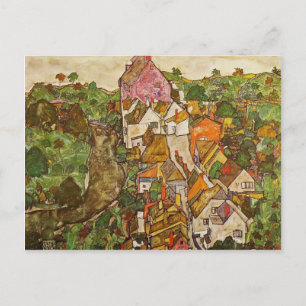 Egon Schiele- Landscape at Krumau Postcard