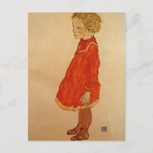 Egon Schiele- Little Girl with Blonde Hair Postcard