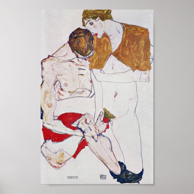 Egon Schiele - Lovers Poster (Front)