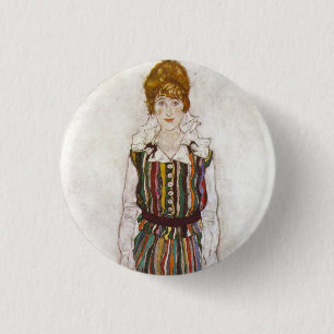 Egon Schiele Portrait of Edith Schiele Button