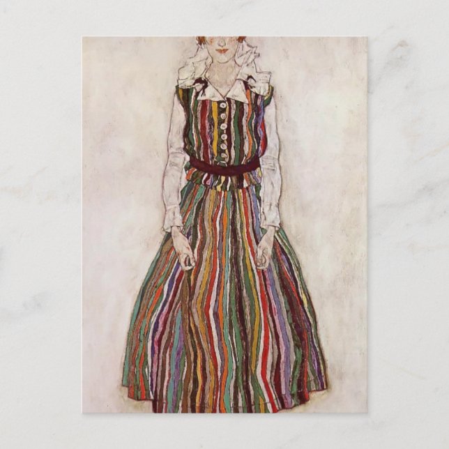Egon Schiele- Portrait of Edith Schiele Postcard (Front)