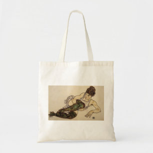 Egon Schiele- Reclining Woman with Green Stockings Tote Bag