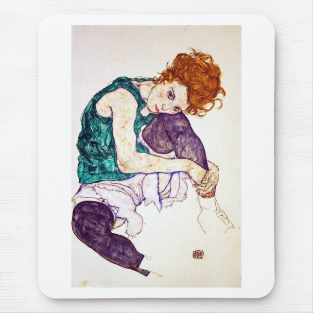 Egon Schiele Seated Woman with Legs Drawn Up Mouse Pad (Front)