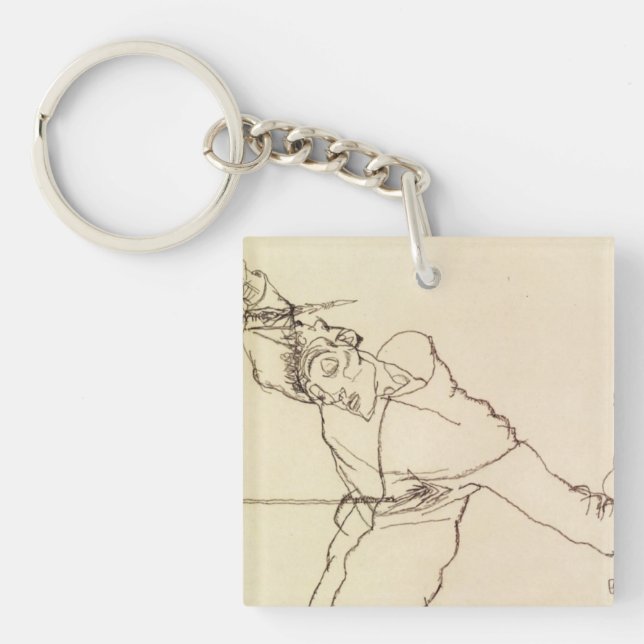 Egon Schiele- Self Portrait As St Sebastian Keychain (Front)