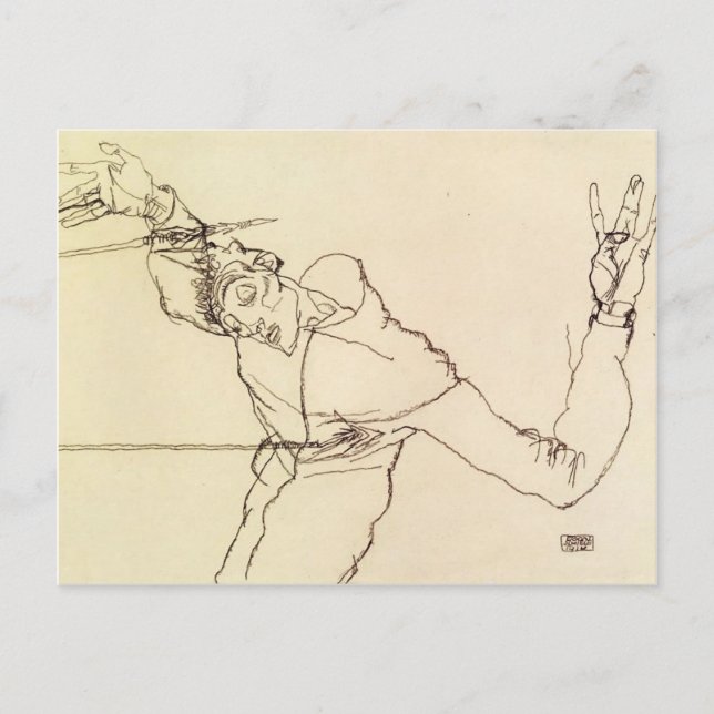 Egon Schiele- Self Portrait as St. Sebastian Postcard (Front)