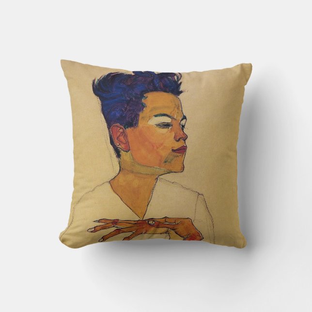 Egon Schiele Self Portrait Pillow (Front)