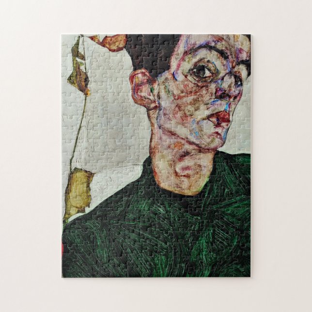Egon Schiele - Self Portrait With Chinese Lantern Jigsaw Puzzle (Vertical)
