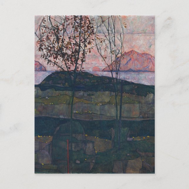 Egon Schiele Setting Sun Postcard (Front)