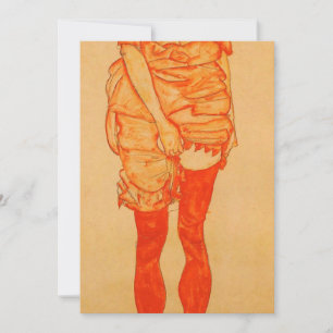 Egon Schiele - Standing Woman In Red 1913 Announcement