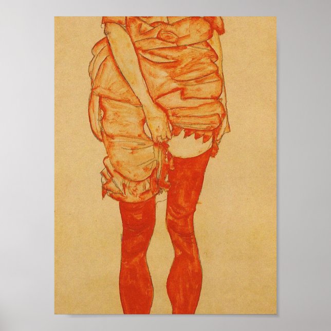 Egon Schiele - Standing Woman In Red 1913 Poster (Front)