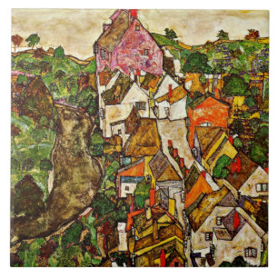 Egon Schiele - Stein on the Danube Tile