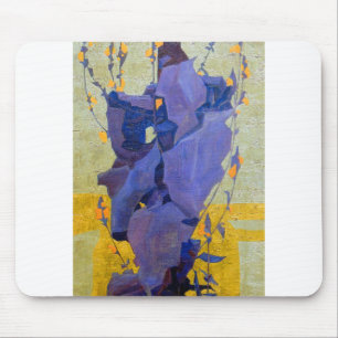 Egon Schiele Stylized Flowers Mouse Pad