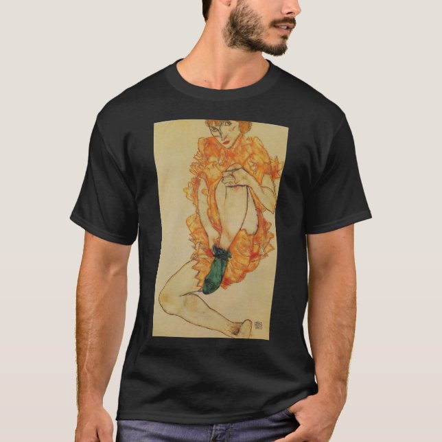 Egon Schiele - The Green Stocking T-Shirt (Front)