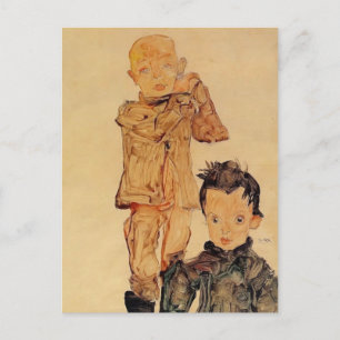 Egon Schiele- Two Boys Postcard