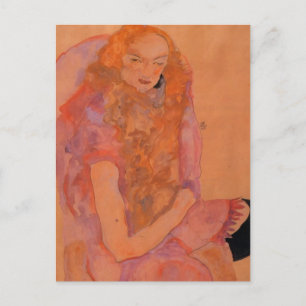 Egon Schiele- Woman with Long Hair Postcard